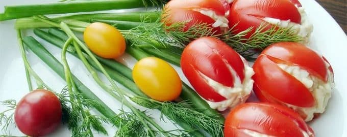 закуска из помидоров тюльпаны