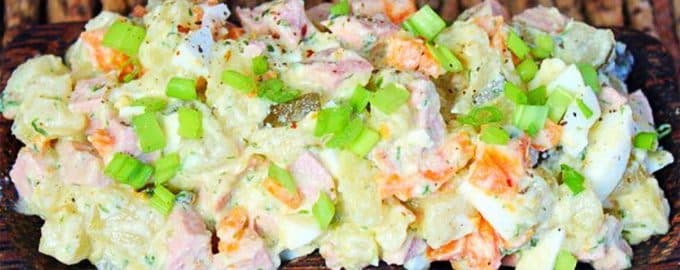 салат с сосисками