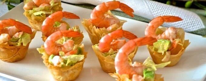 закуски с креветками