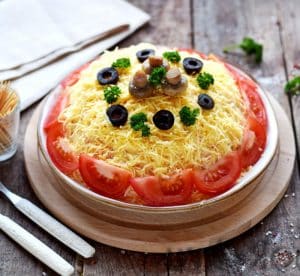 салат русская красавица украшение
